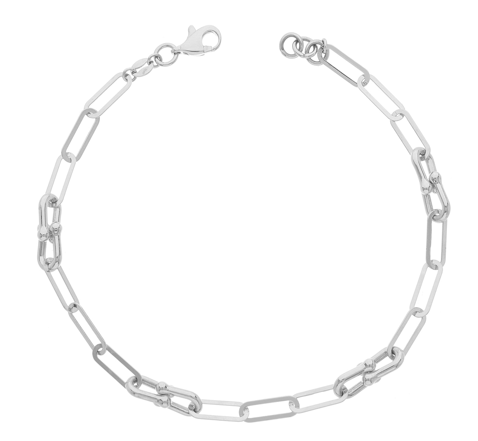 9ct white gold fancy chain link bracelet