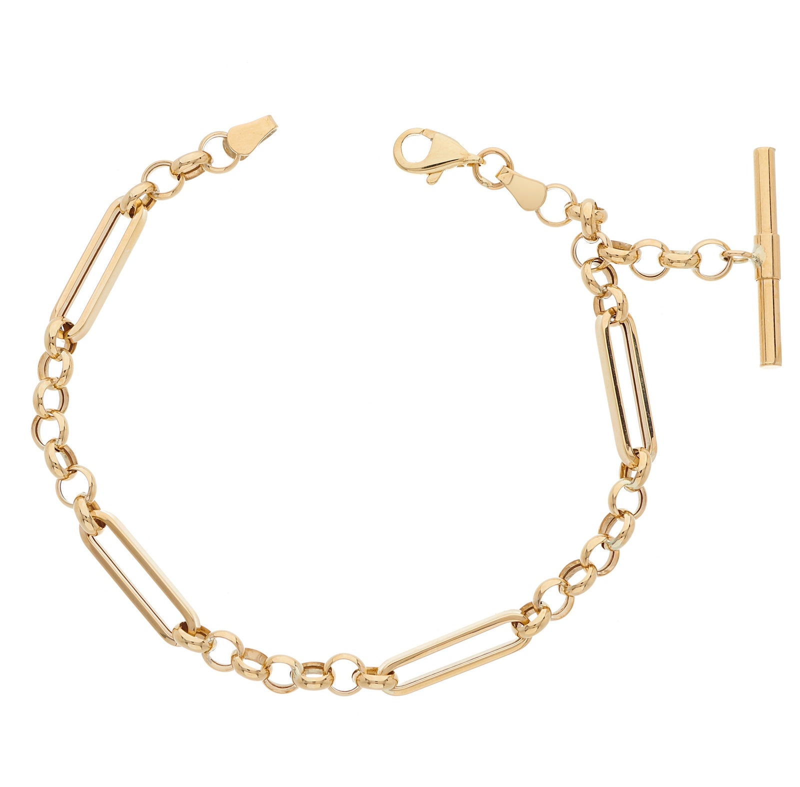 9ct T bar gold bracelet