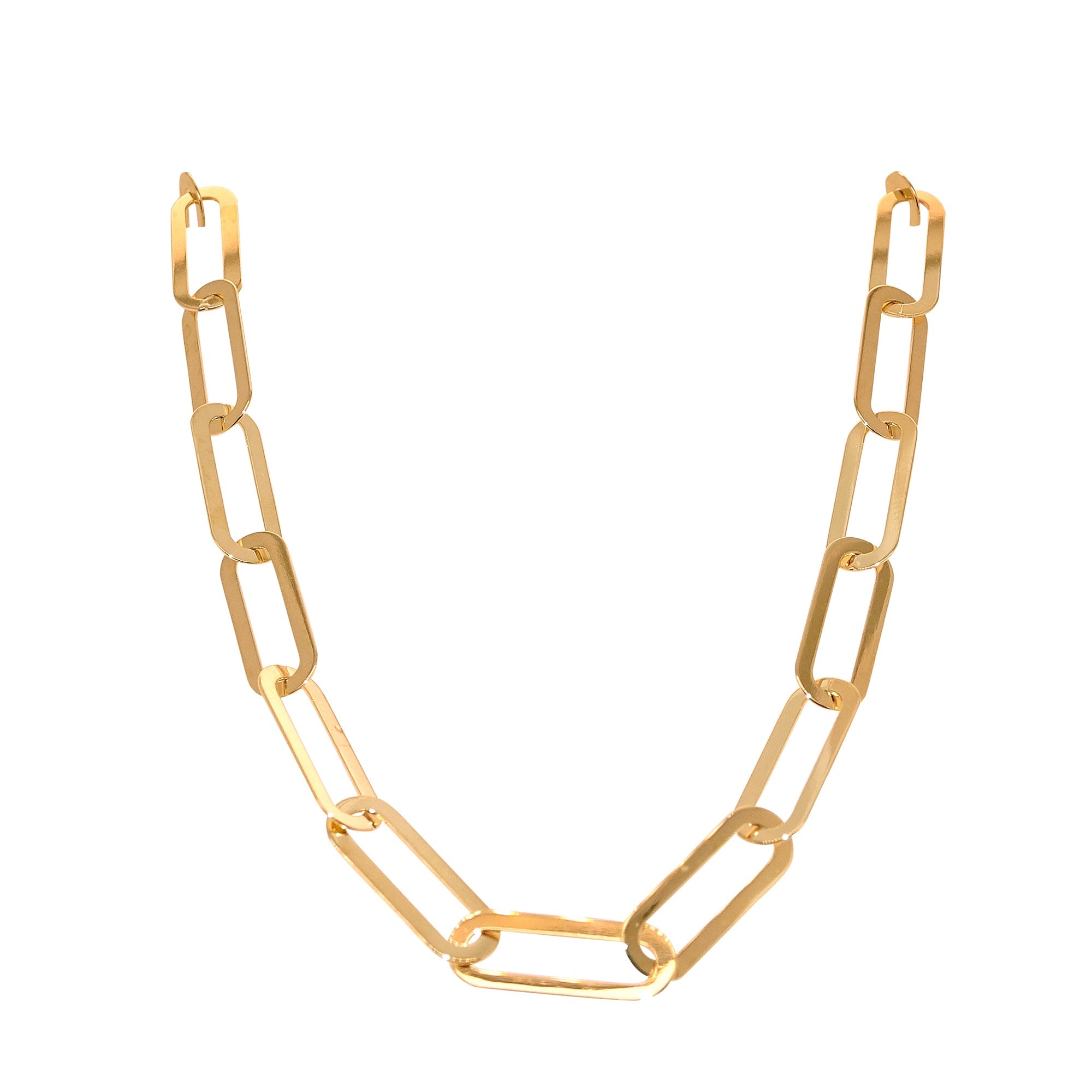 9ct gold 18" paper link necklace