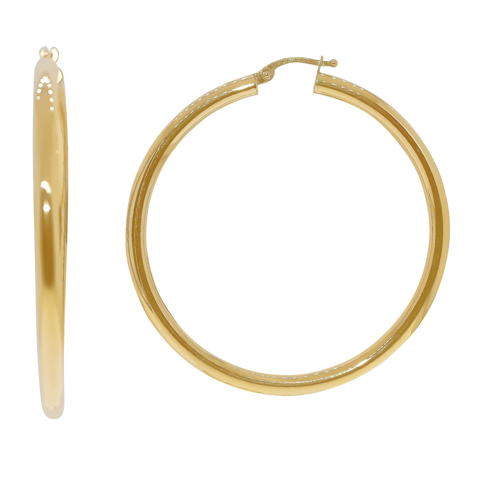 9ct gold 40mm round hoop earrings