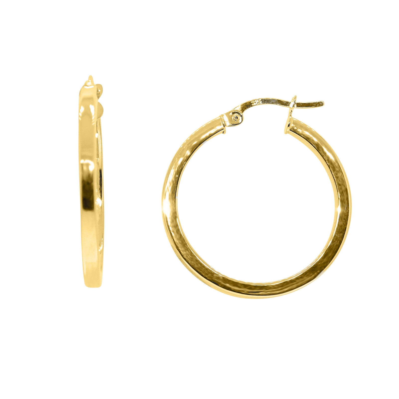 9ct gold 20mm square hoop earrings