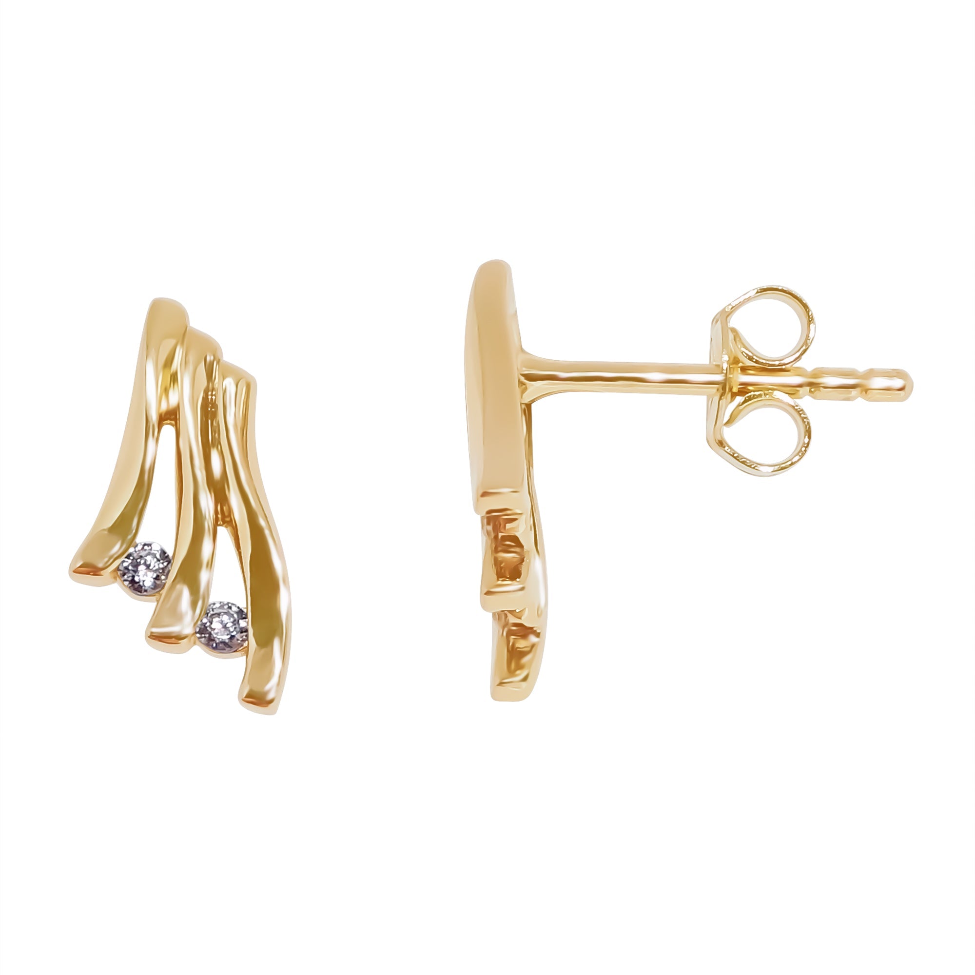 9ct gold cz stud earrings
