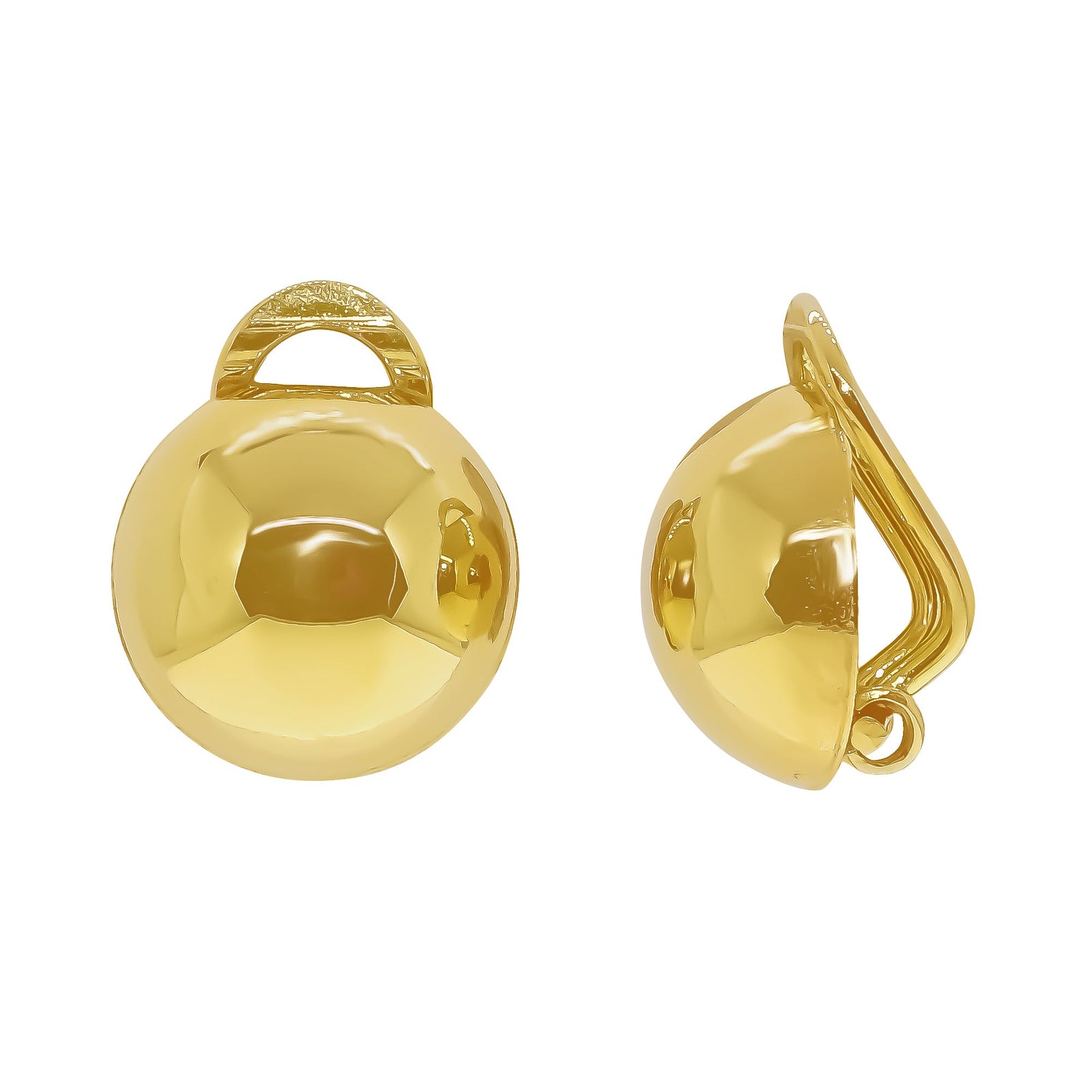 9ct gold dome clip ons