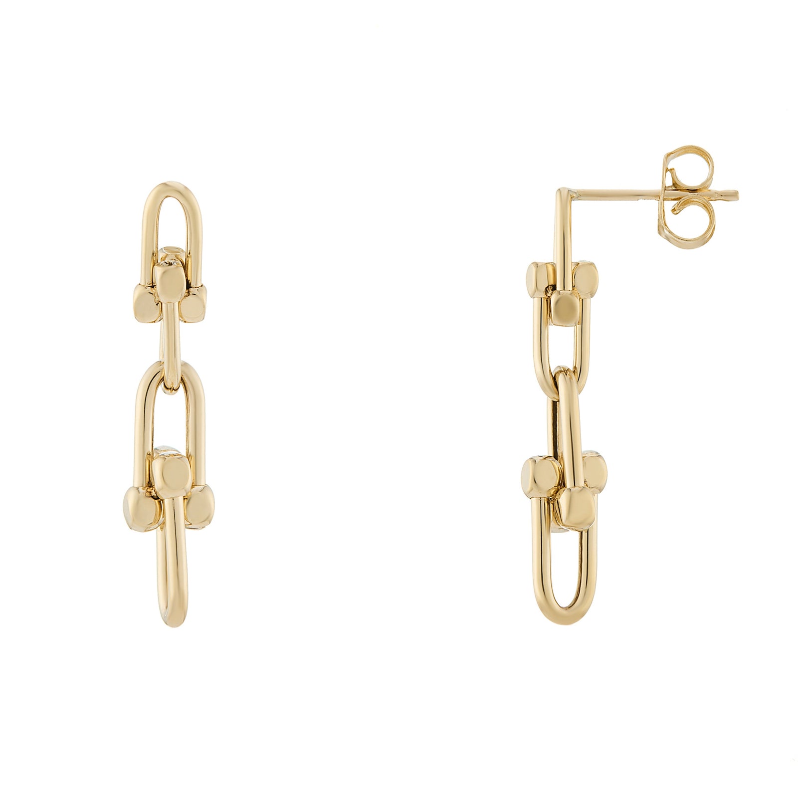 9ct gold chain drop earrings