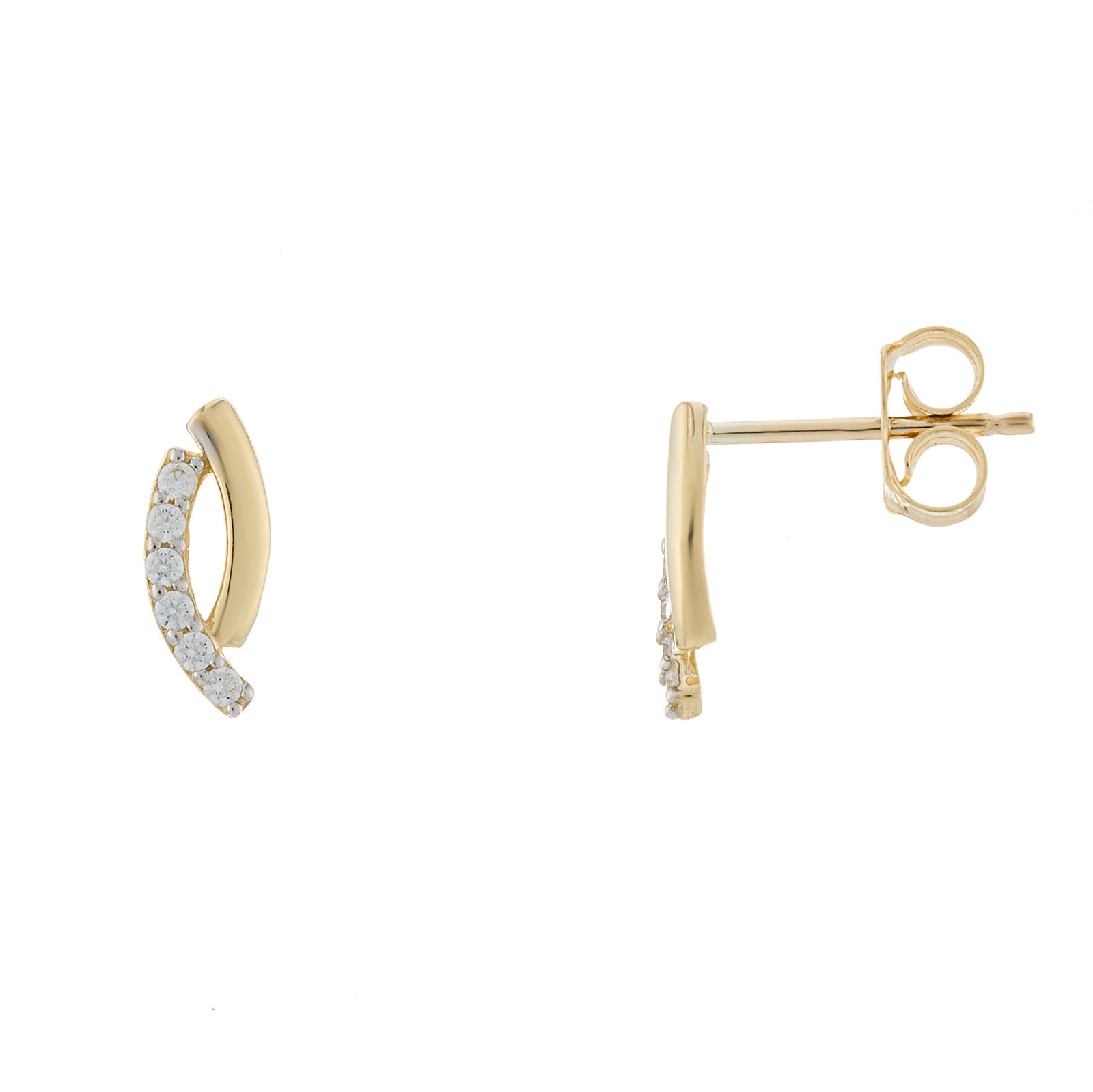 9ct gold cz stud earrings