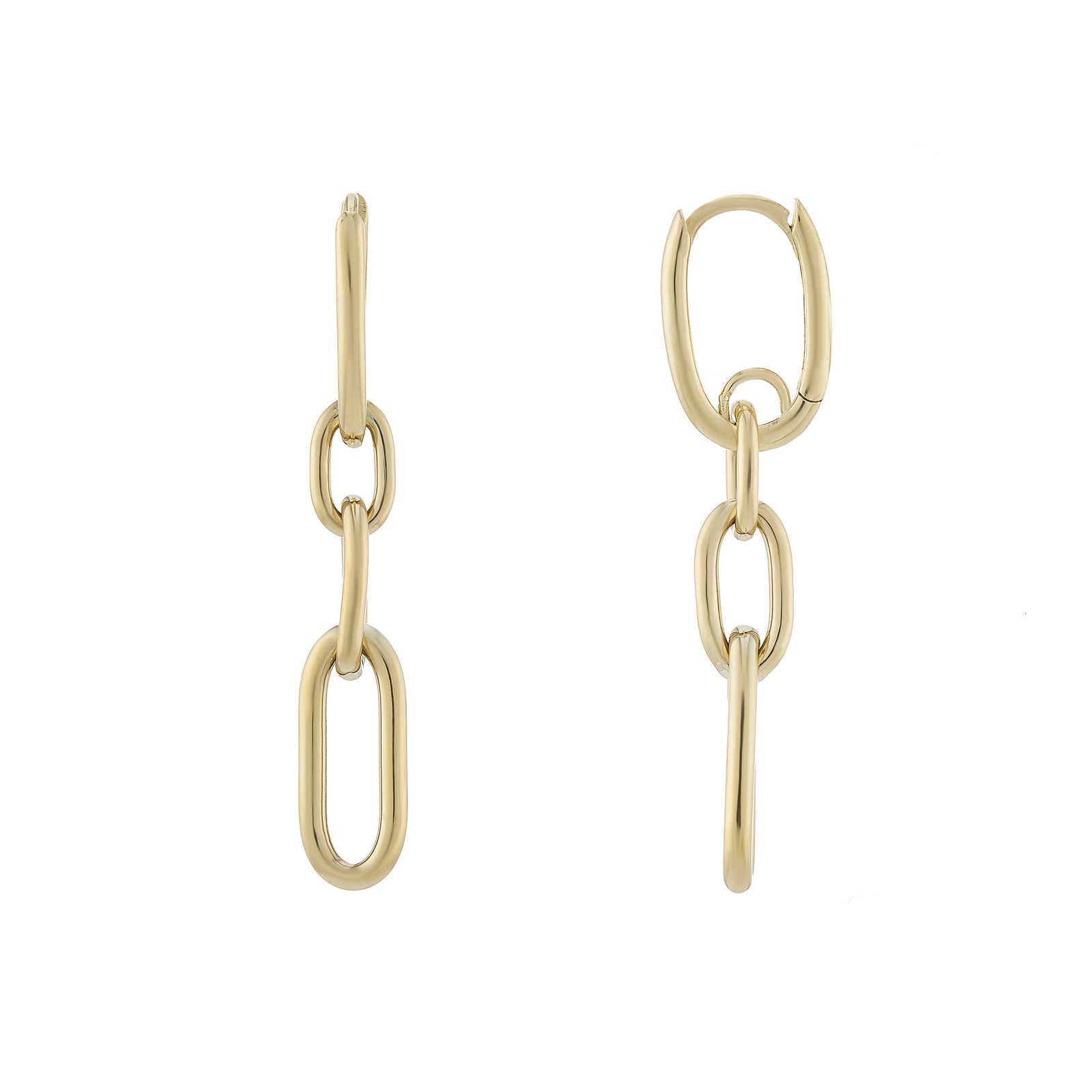 9ct gold chain link drop earrings