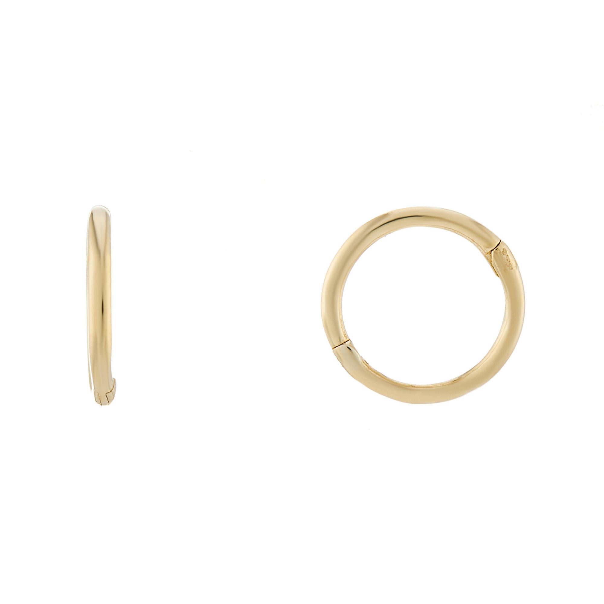9ct gold 10mm hinged sleeper earrings