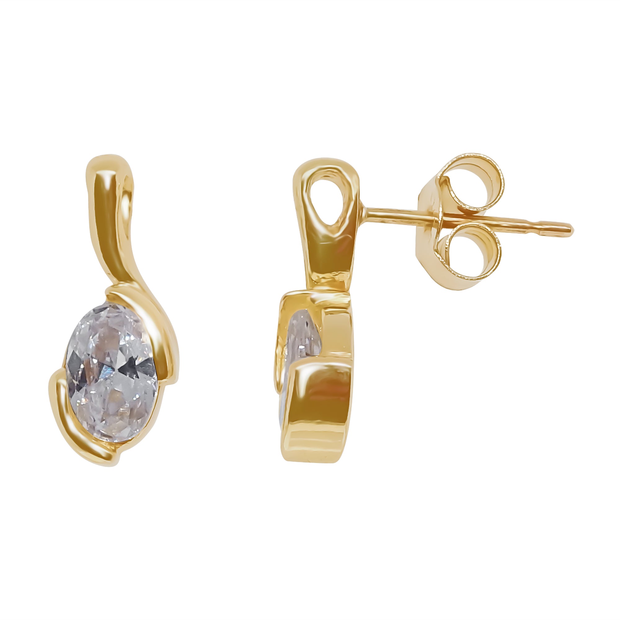 9ct gold cz studs earrings