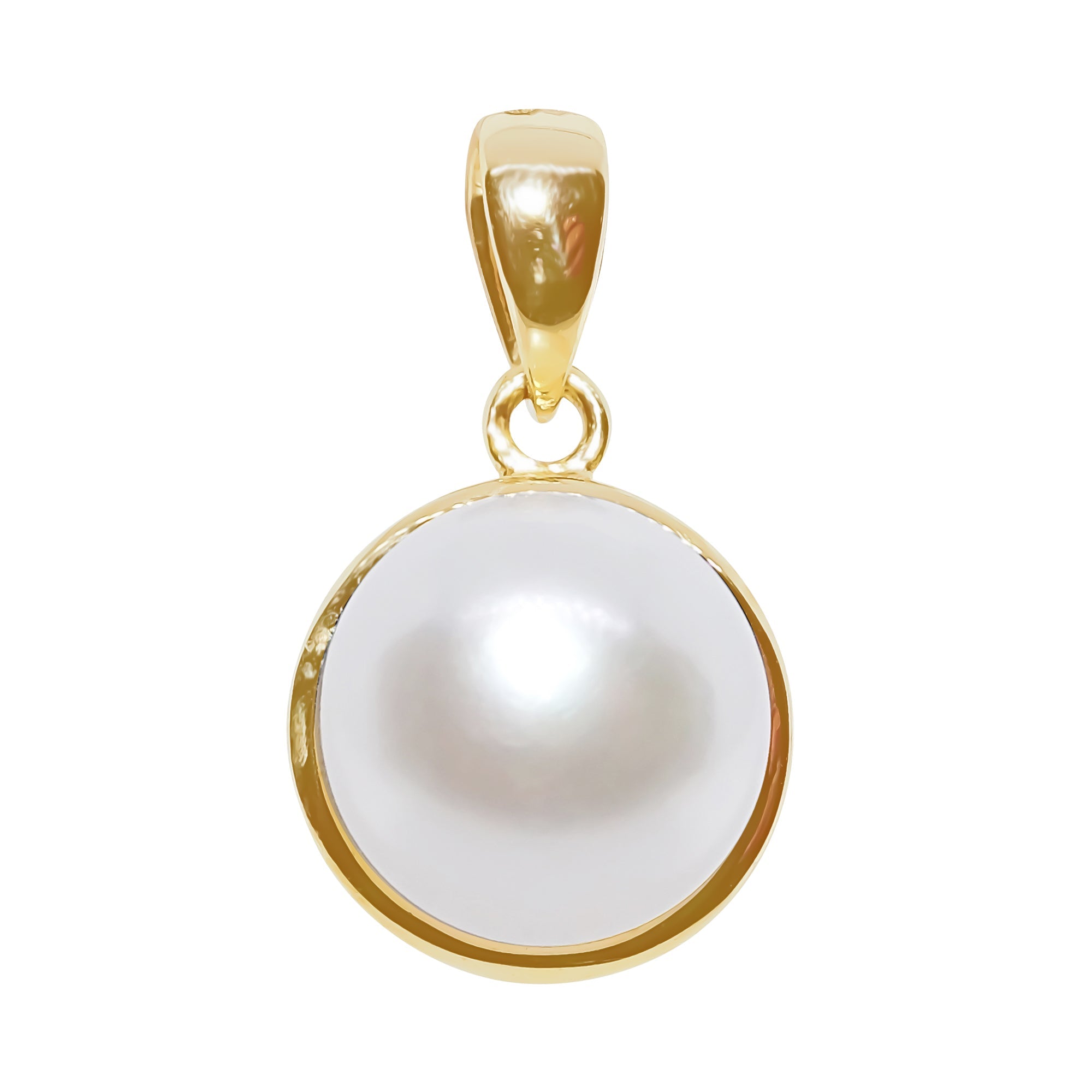 9ct gold 8mm freshwater pearl pendant