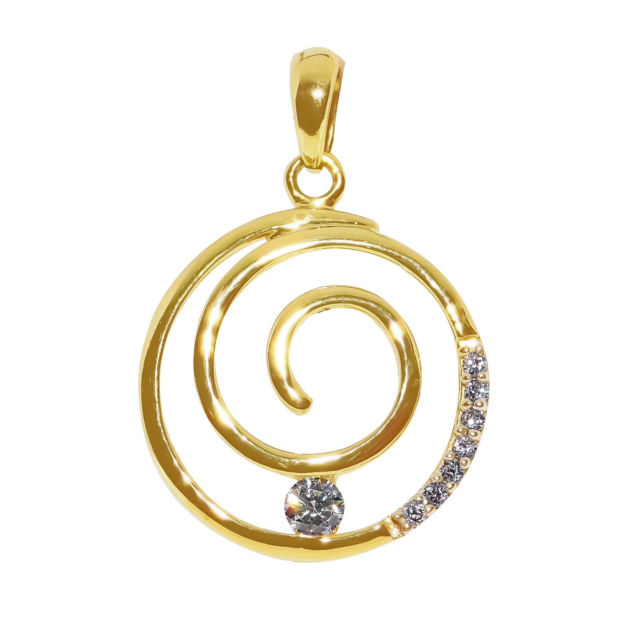 9ct gold cz circles pendant