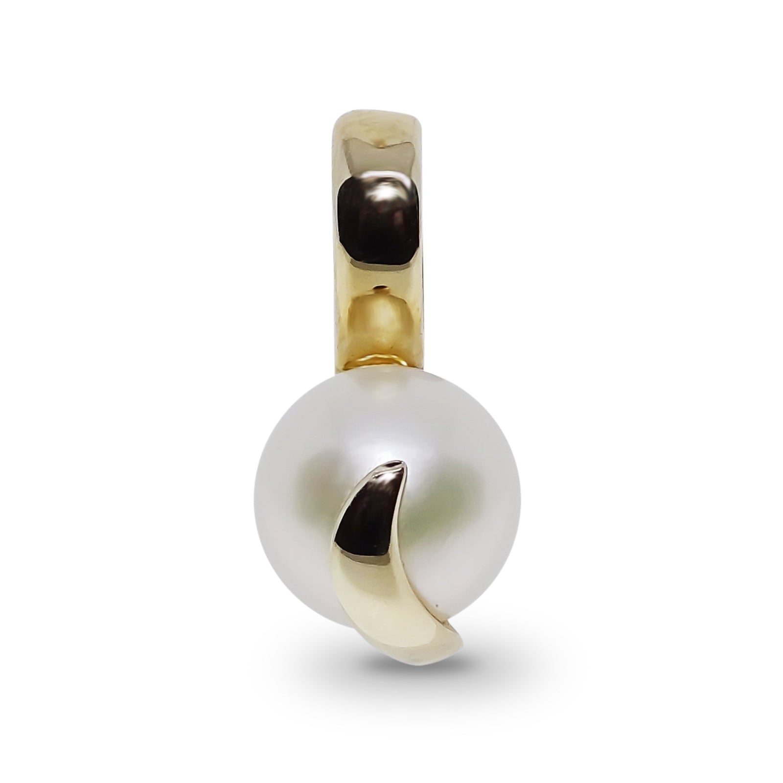9ct gold 7mm freshwater pearl swirl pendant