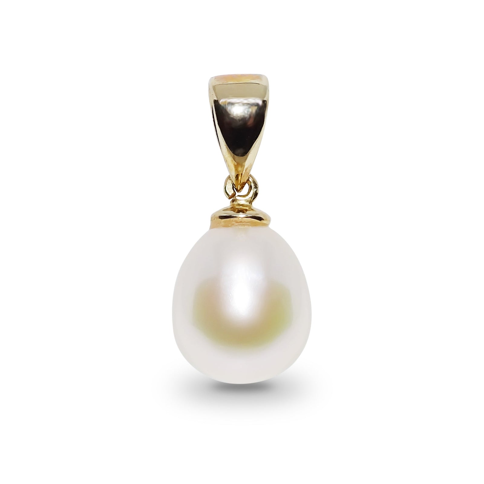 9ct gold 11x9mm freshwater pearl pendant