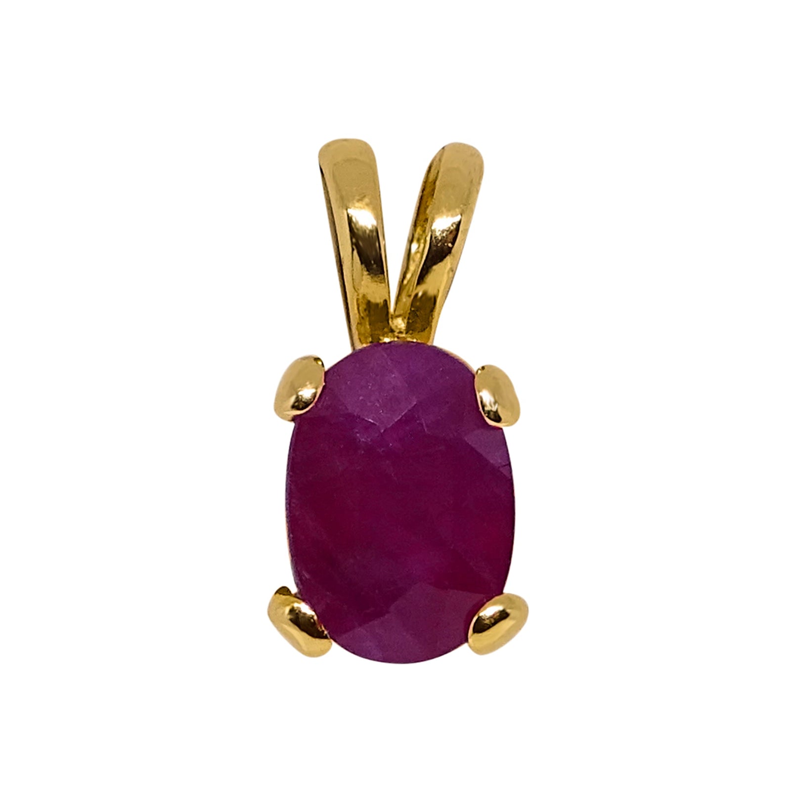 9ct gold 7x5mm oval ruby pendant