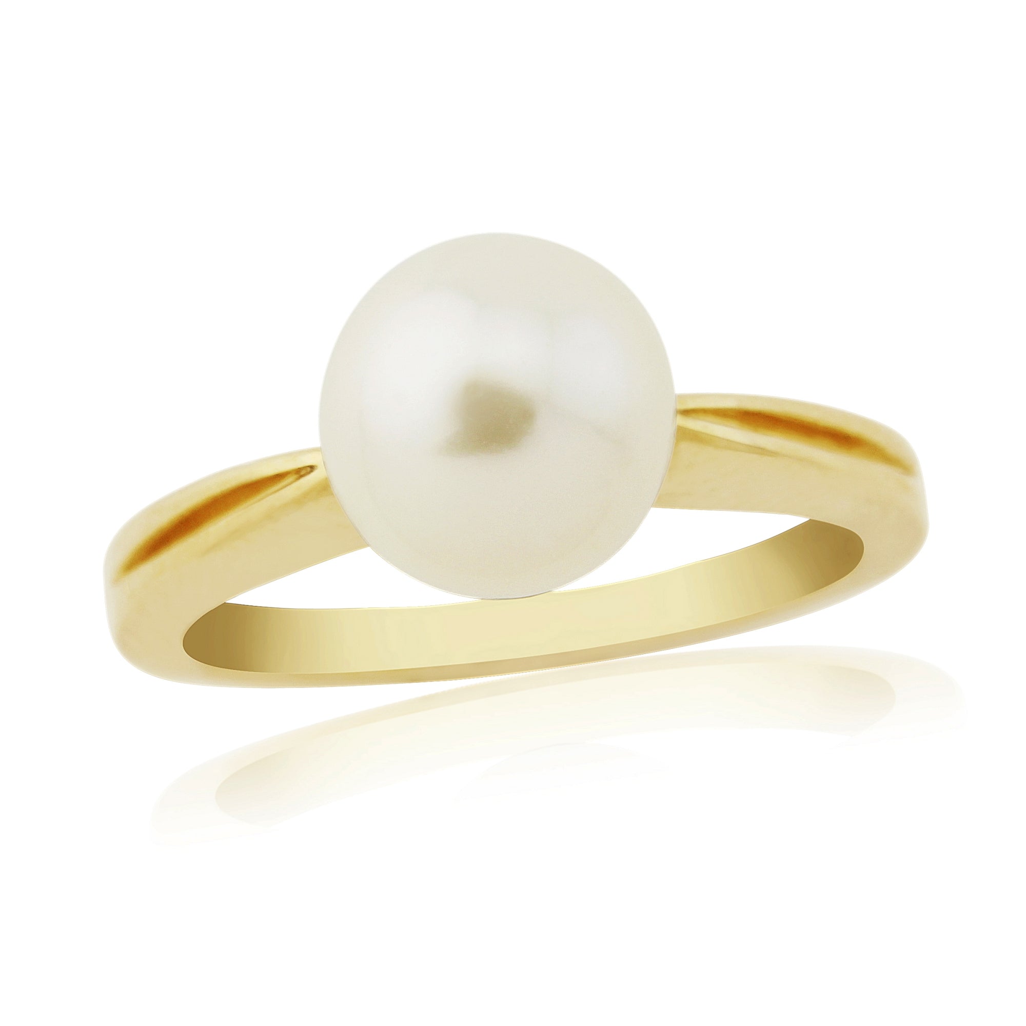 9ct gold 7mm cultured pearl ring