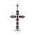 9ct gold double-sided 30mm (exc. bale) ruby & sapphire cross