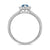 9ct white gold 6x4mm pear shape aquamarine & diamond cluster ring with diamond shoulders 0.20ct