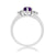 9ct white gold 7x5mm oval amethyst & diamond ring 0.11ct