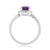 9ct white gold 6mm round amethyst & diamond halo cluster ring 0.10ct
