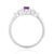 9ct white gold 6x4mm oval amethyst & miracle plate diamond cluster ring 0.03ct