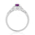 9ct white gold 6x4mm oval amethyst & diamond cluster ring 0.12ct
