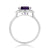 9ct white gold 10x8mm oval amethyst & diamond cluster ring 0.03ct