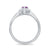 9ct white gold 6x4mm pear shape amethyst & diamond cluster ring 0.04ct