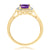 9xt gold checkerboard cut 6mm cushion shape amethyst & diamond cluster ring 0.10ct