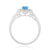9ct white gold 7x5mm blue topaz & diamond cluster ring 0.10ct