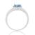 9ct white gold 10x5mm marquise shape blue topaz & diamond cluster ring 0.11ct