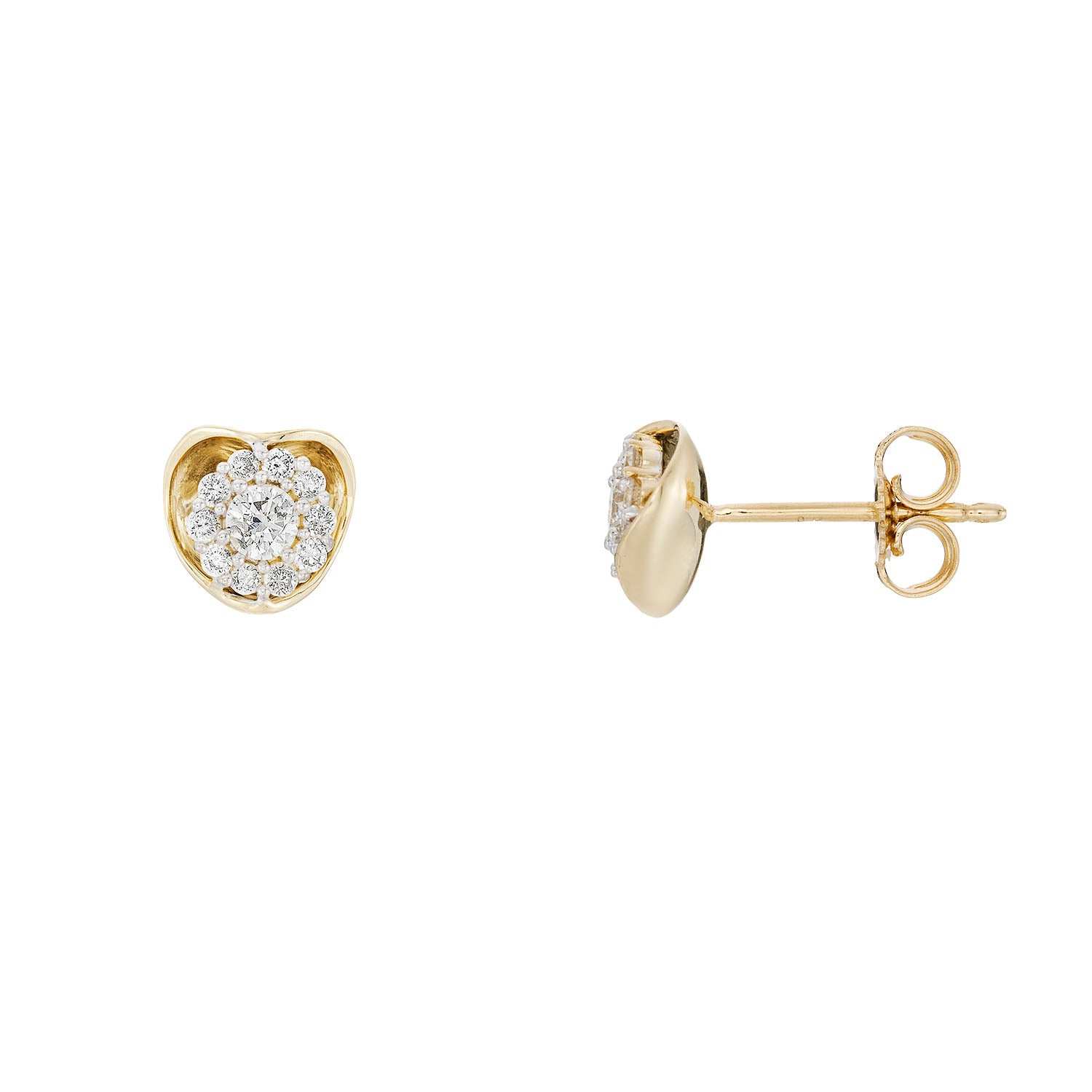 9ct gold diamond cluster studs 0.31cts