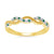 9ct gold emerald & diamond swirl half eternity ring 0.05ct