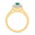 9ct gold 4.5mm round emerald & diamond cluster ring 0.14ct