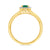 9ct gold 6x4mm octagon cut emerald & diamond cluster ring  0.10ct