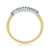 9ct gold 2.0mm round emerald & diamond wishbone ring 0.11ct