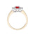 9ct gold 6x4mm oval fire opal & diamond three stone ring 0.24ct