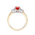 9ct gold 7x5mm oval Fire opal & diamond ring 0.15ct