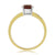 9ct gold 6mm round garnet & diamond ring 0.03ct