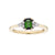 9ct gold 6X4 Green Tourmaline & diamond ring 0.14ct