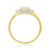 9ct gold 8x6mm oval opal & two row diamond cluster ring 0.24ct