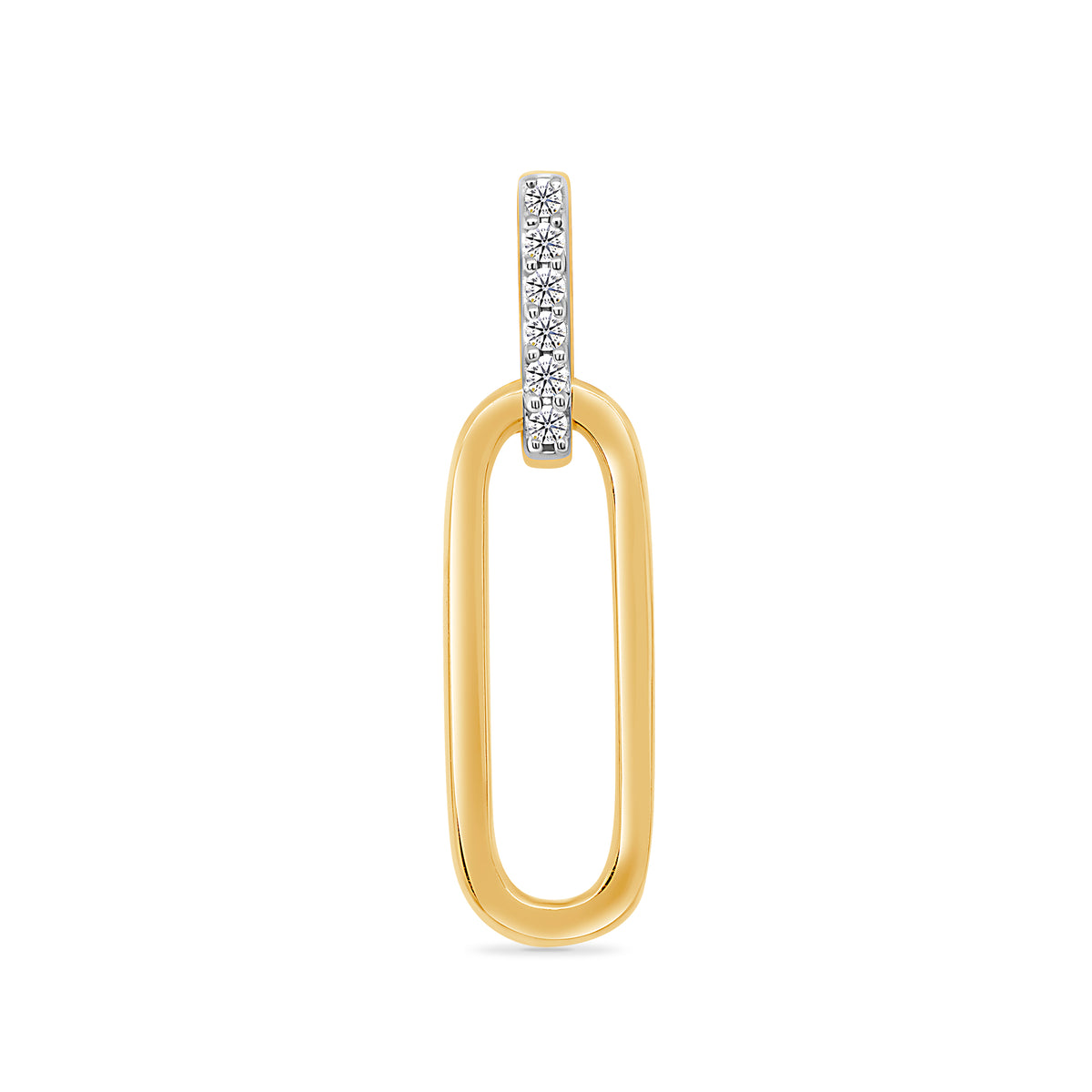 9ct gold diamond set paperclip pendant 0.05ct