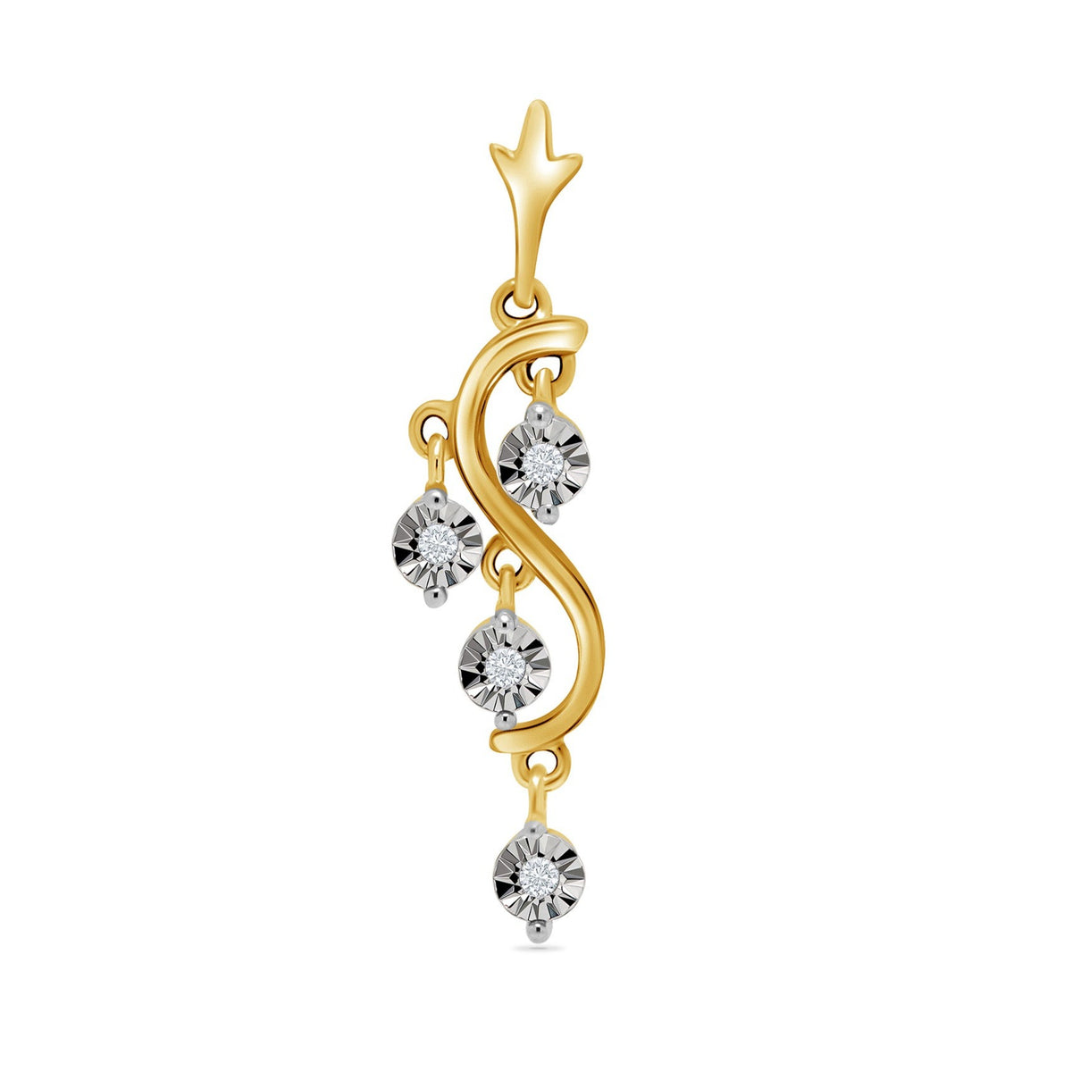 9ct gold miracle plate diamond set pendant 0.06ct