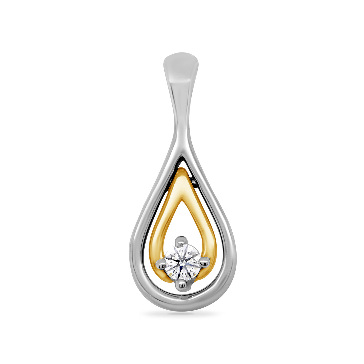 9ct white/yellow diamond pendant 0.06ct