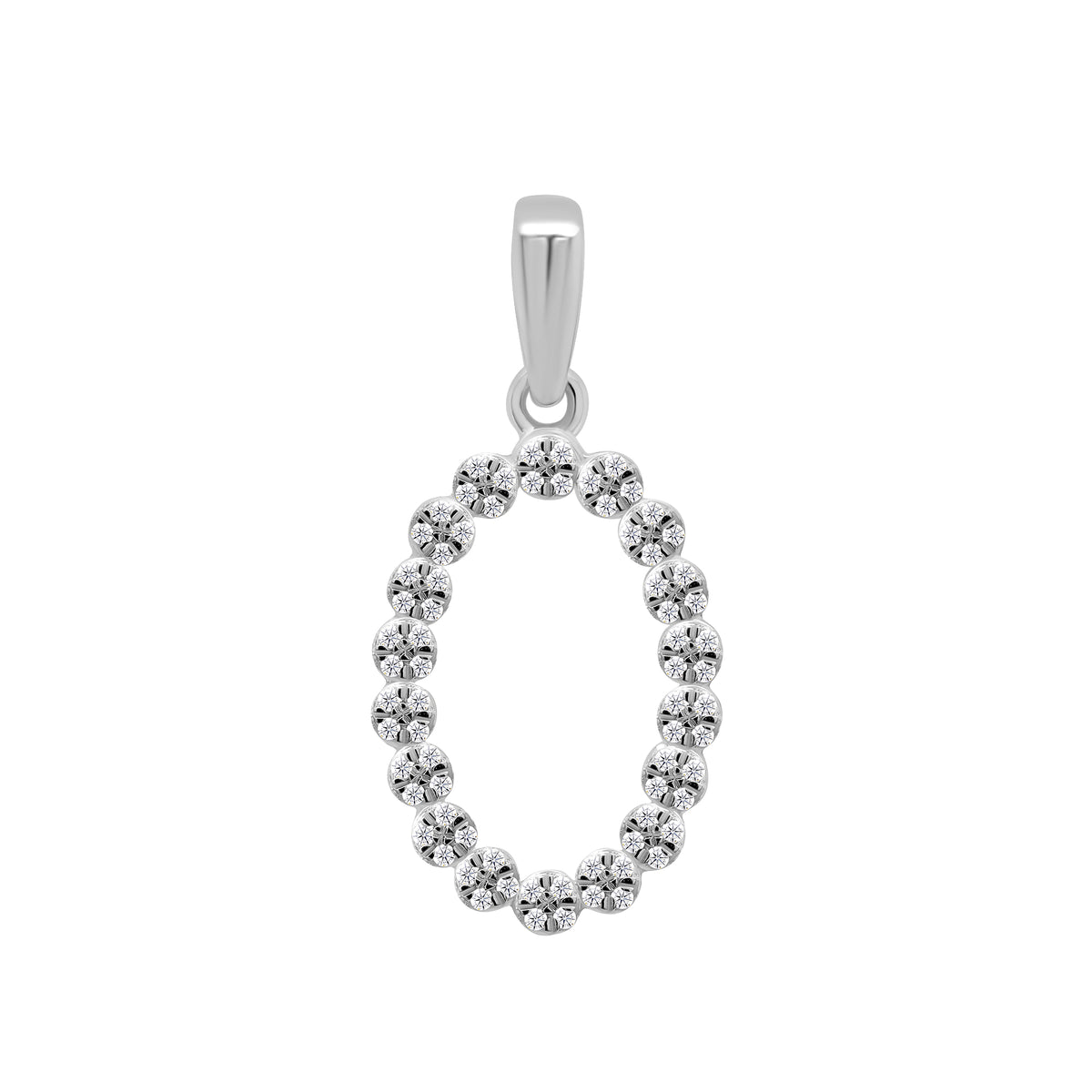 9ct white gold oval diamond pendant 0.11ct