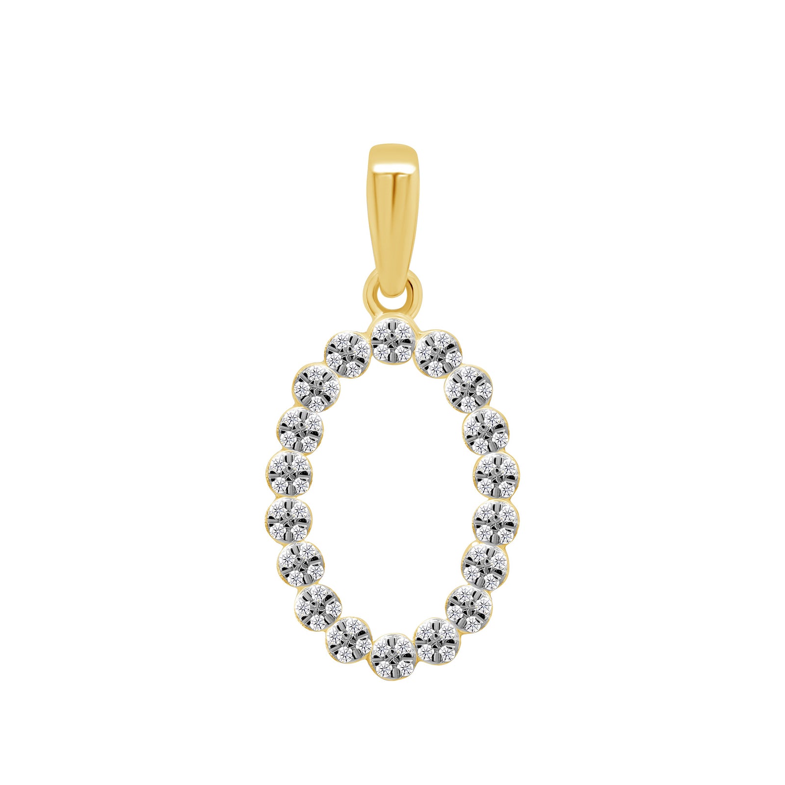 9ct gold diamond set oval pendant 0.11ct