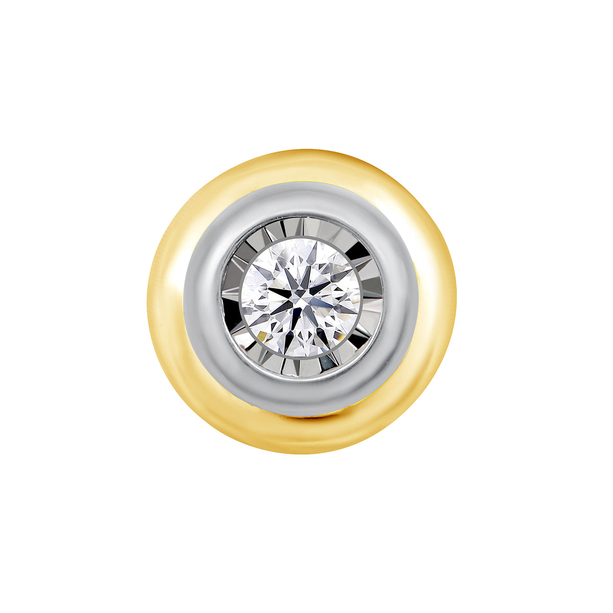 9ct yellow gold single stone miracle plate donut diamond slider pendant 0.15ct