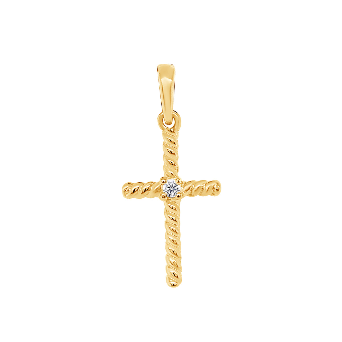 9ct gold diamond set cross 0.01ct