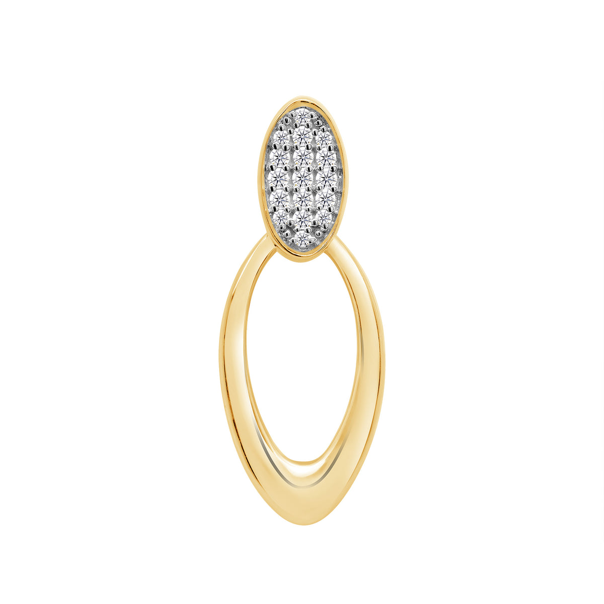 9ct gold diamond set oval pendant 0.10ct