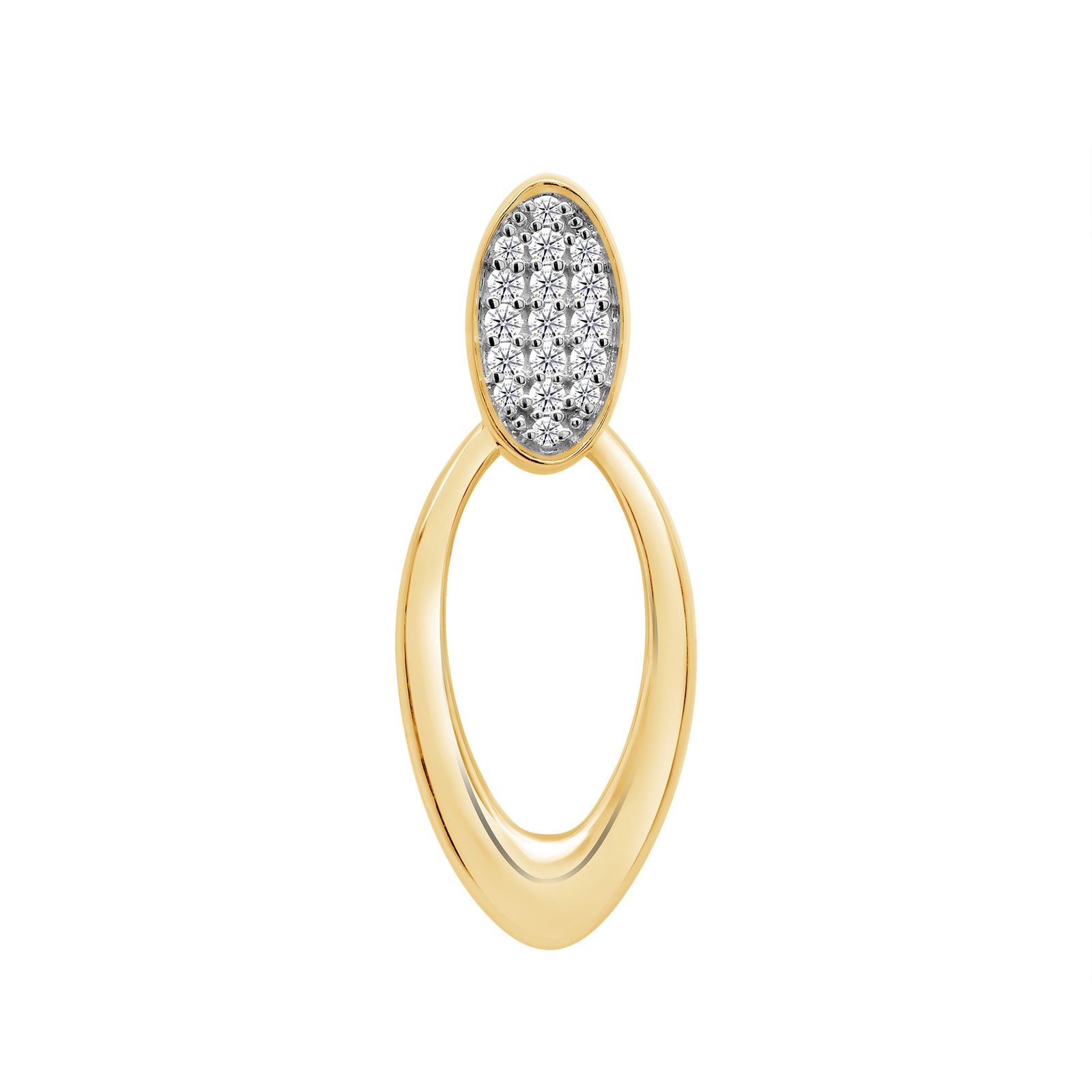 9ct gold diamond set oval pendant 0.10ct