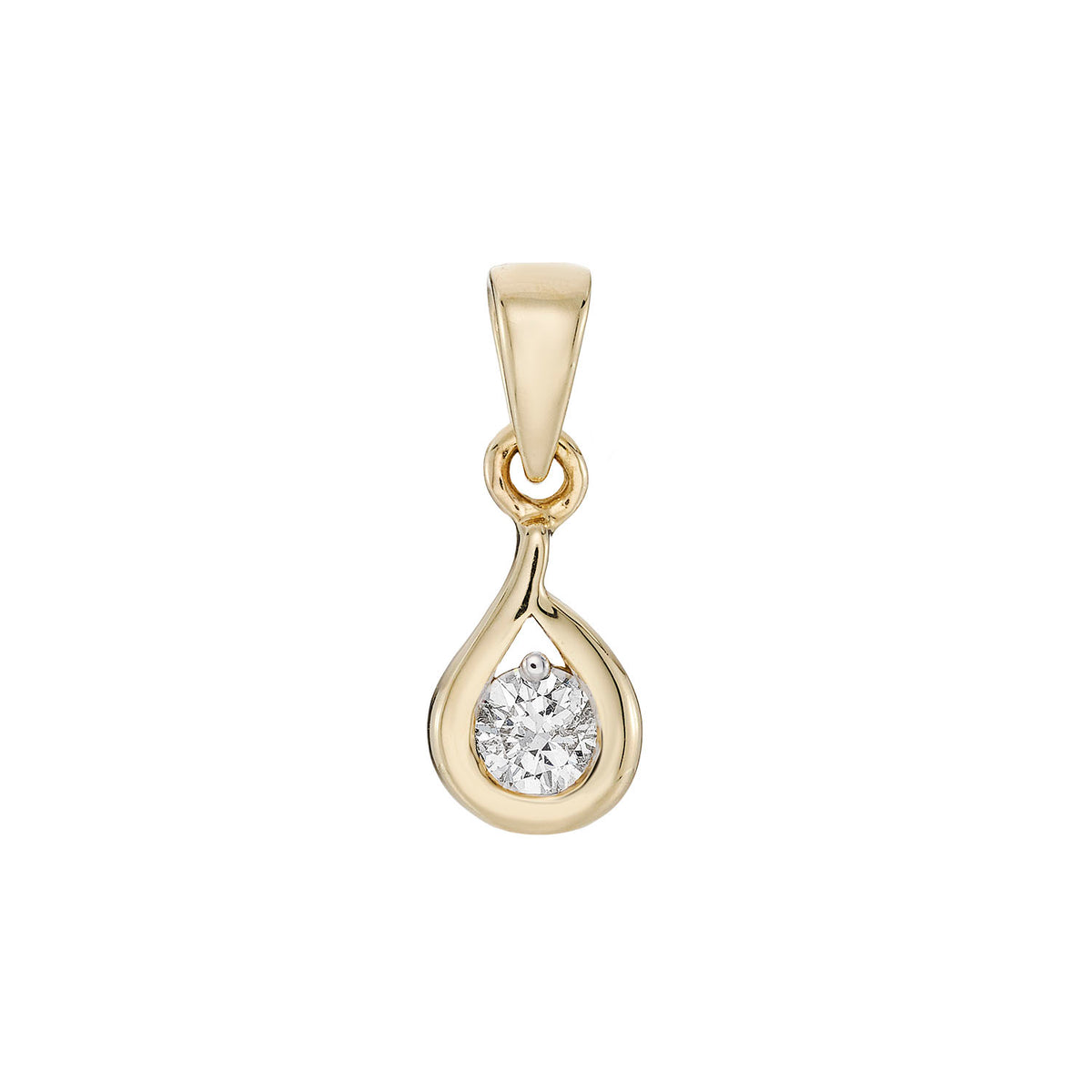9ct gold diamond pendant 0.11cts