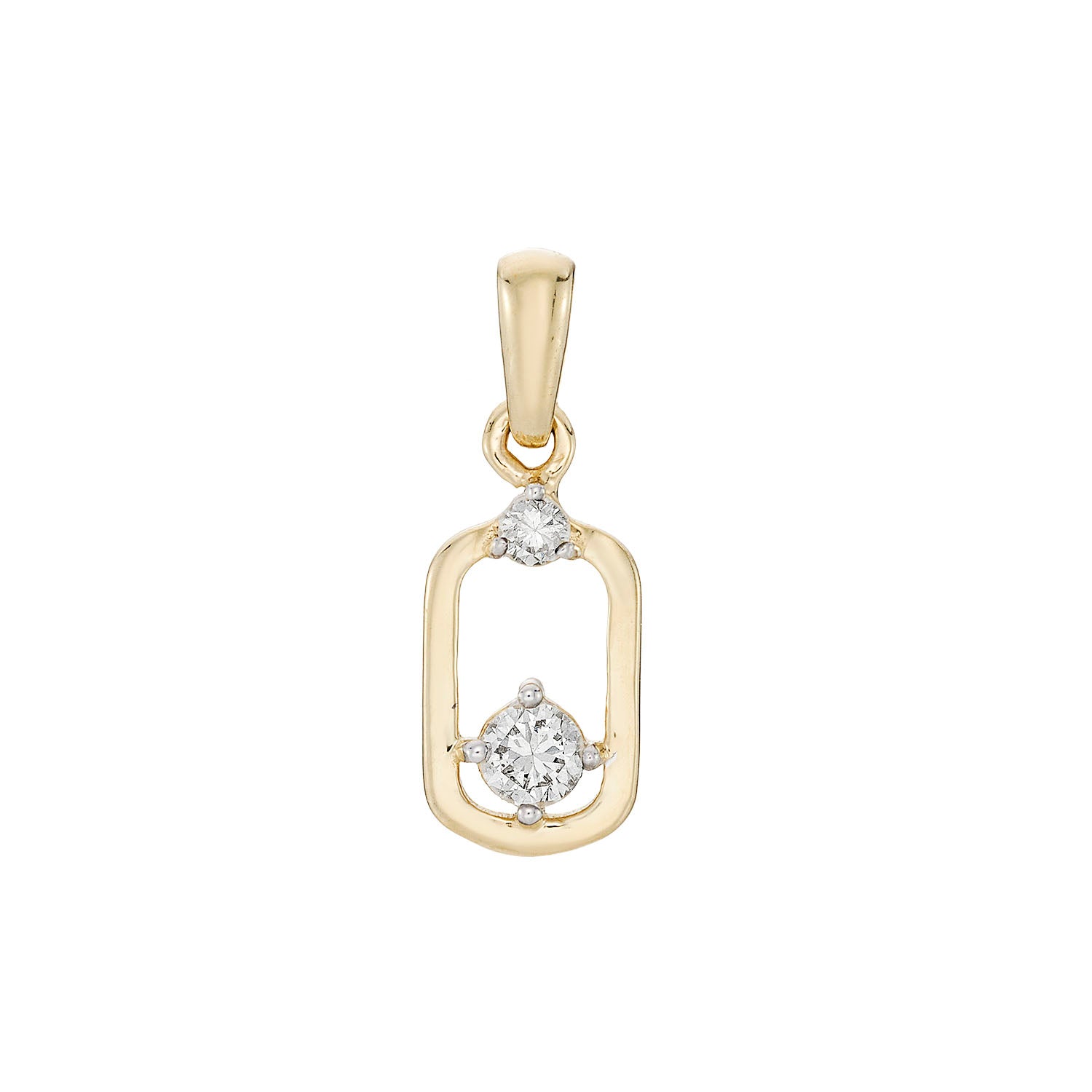 9ct gold diamond oval pendant 0.10cts